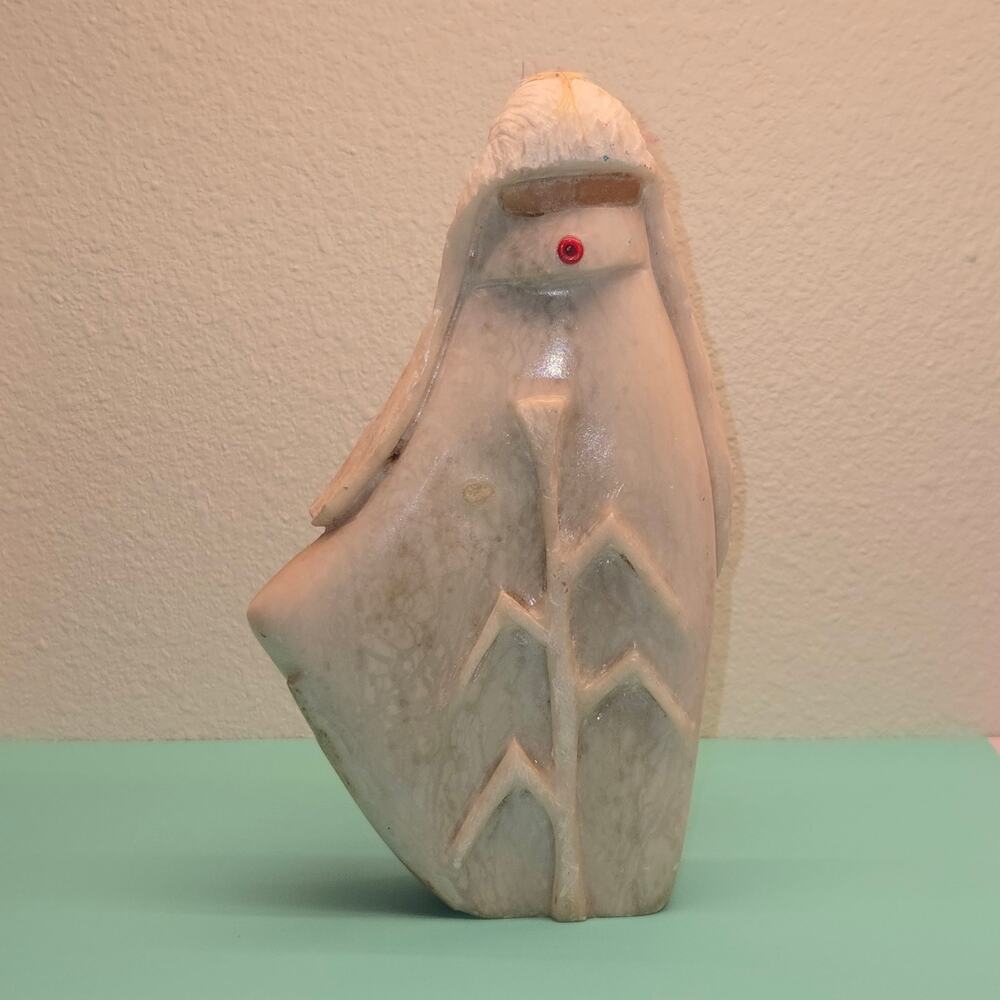Vintage Zuni Pueblo Carved Stone Priest Fetish Sculpture Native American Art